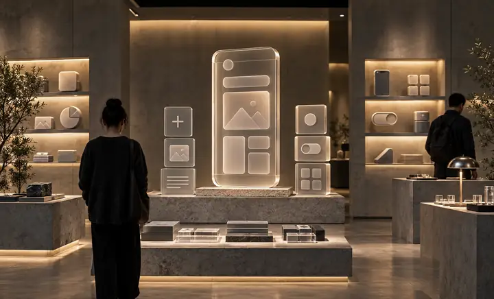 AI-generated sneaker storefront interface