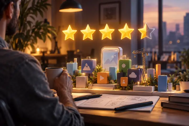 Four and a half star App Builder rating