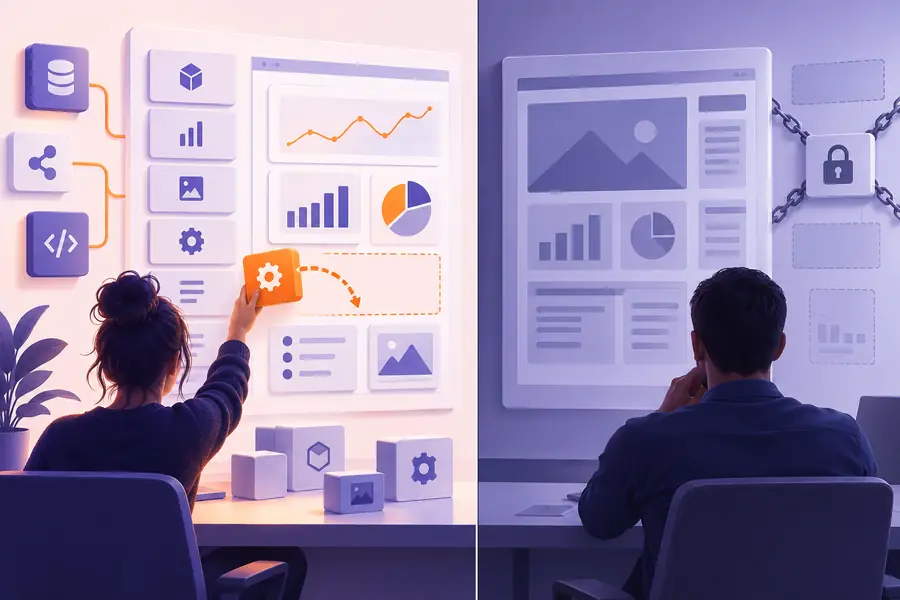 A code-focused software development workflow with custom implementation